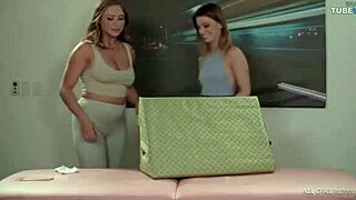 Two gorgeous women indulge in sensual massage and rimjob action